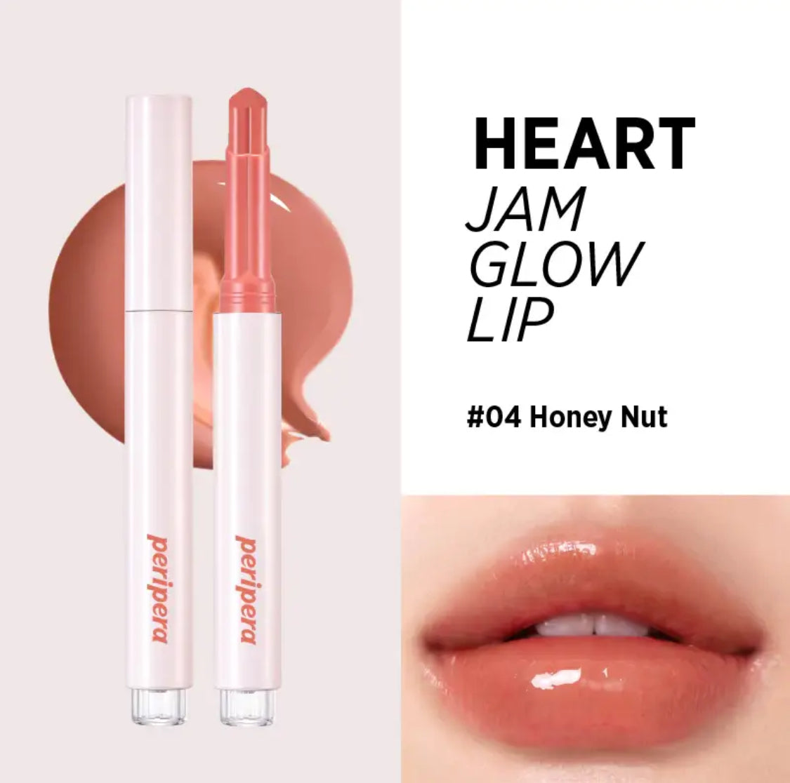 peripera- Heart Jam Glow Lip- #04 Honey Nut