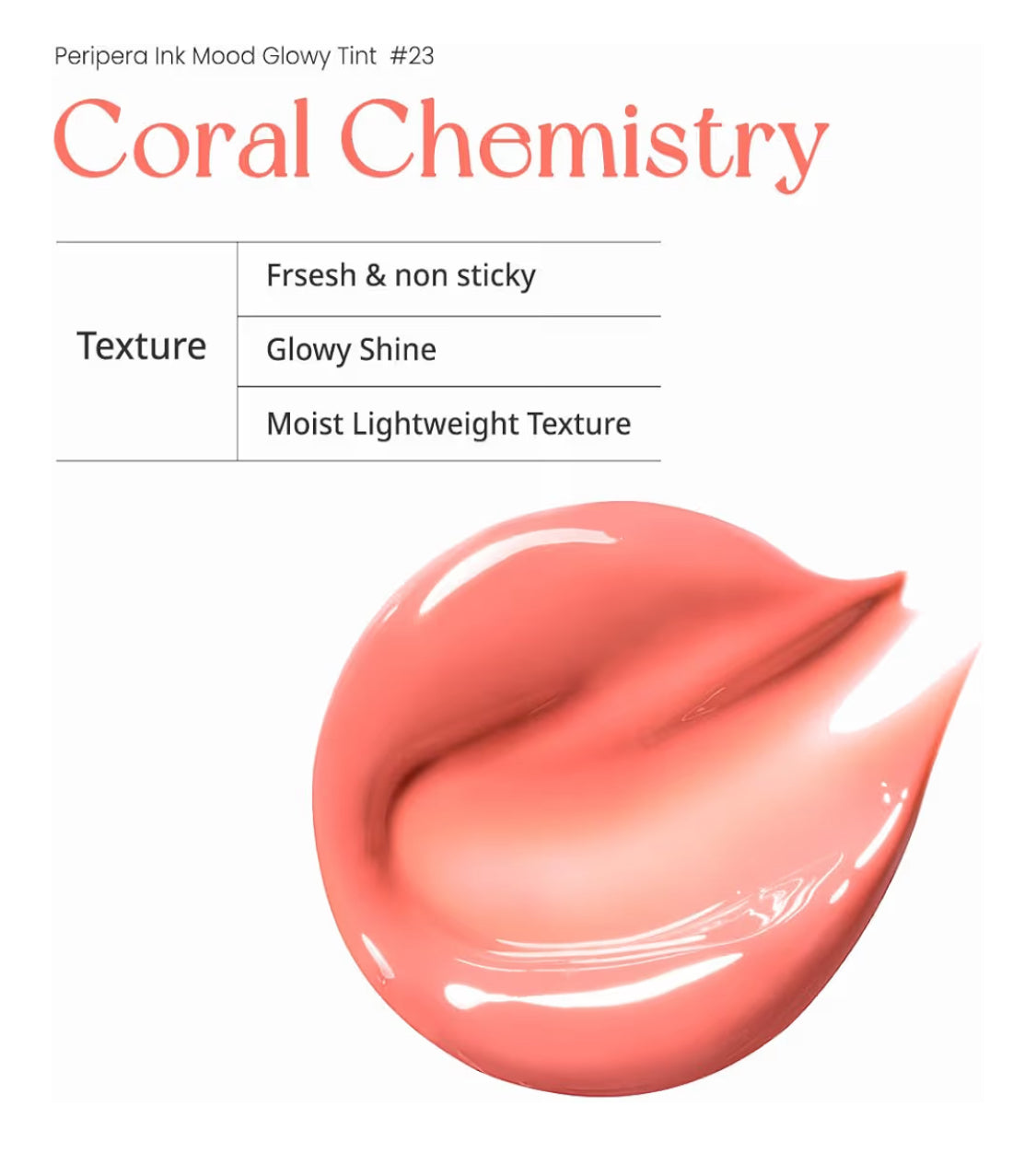 peripera- Ink Mood Glowy Tint- #23 Coral Chemistry
